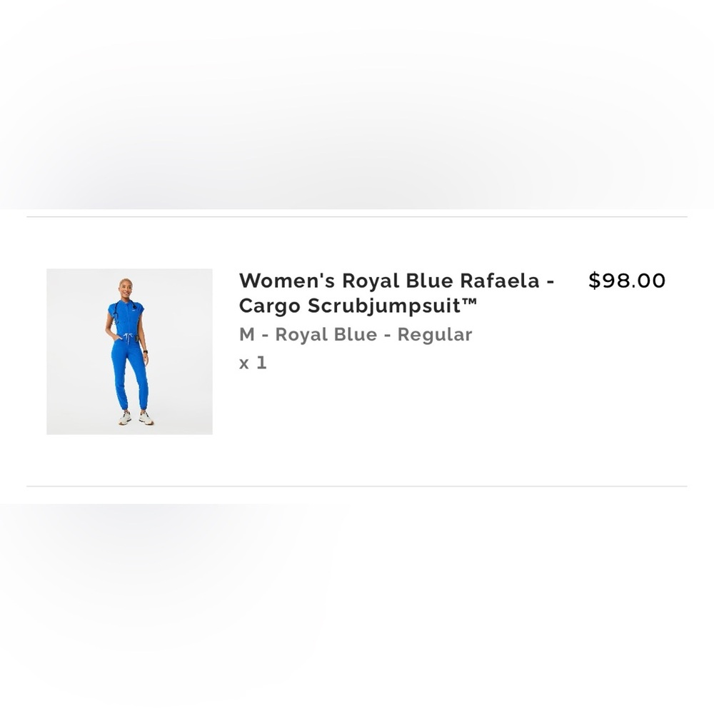 Women's Royal Blue Cargo Scrub Jumpsuit